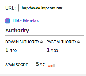 Impcom.net Moz Score